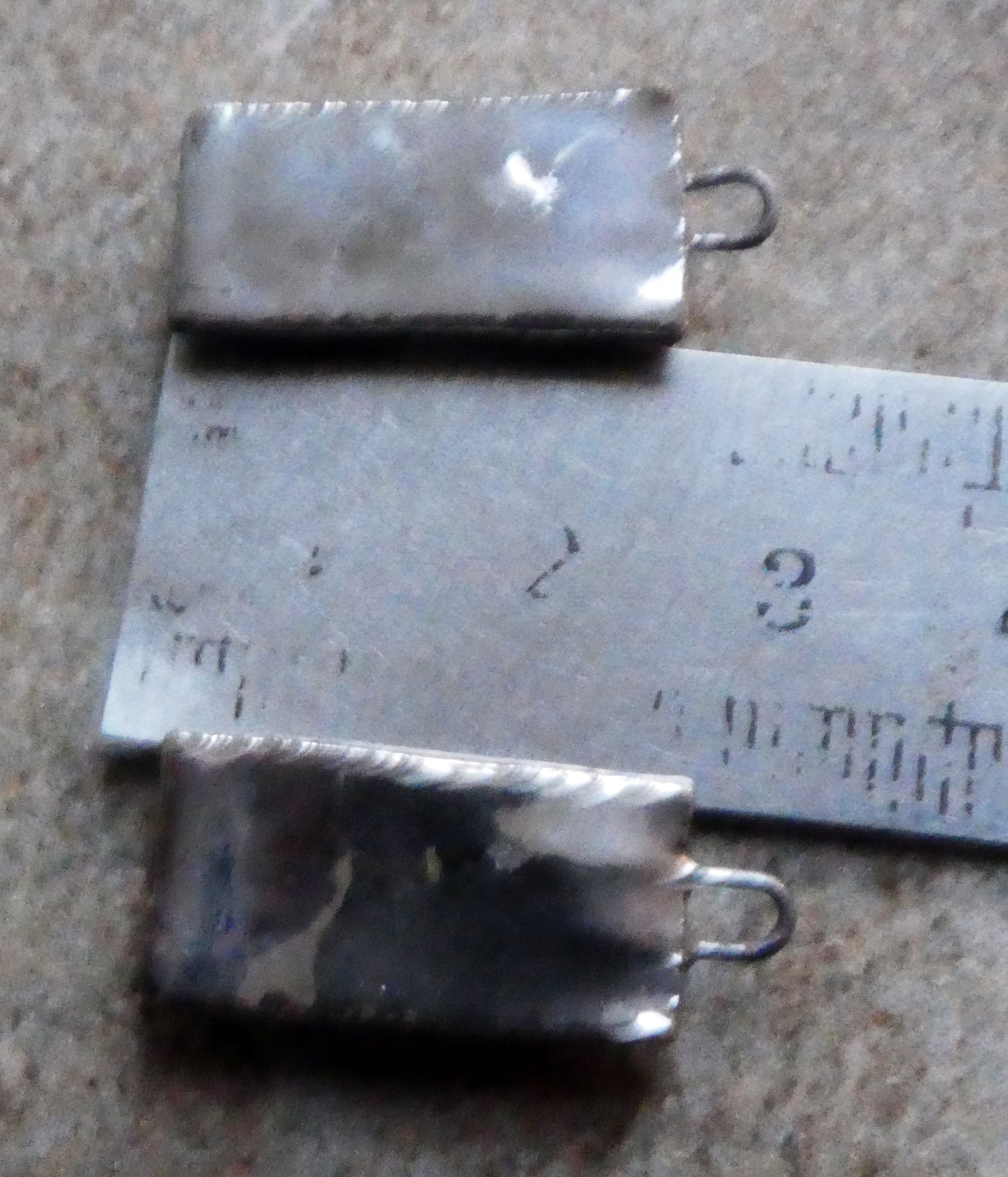 Ceramic Moulded Square Tablet Charms -Soft Blue and Platinum