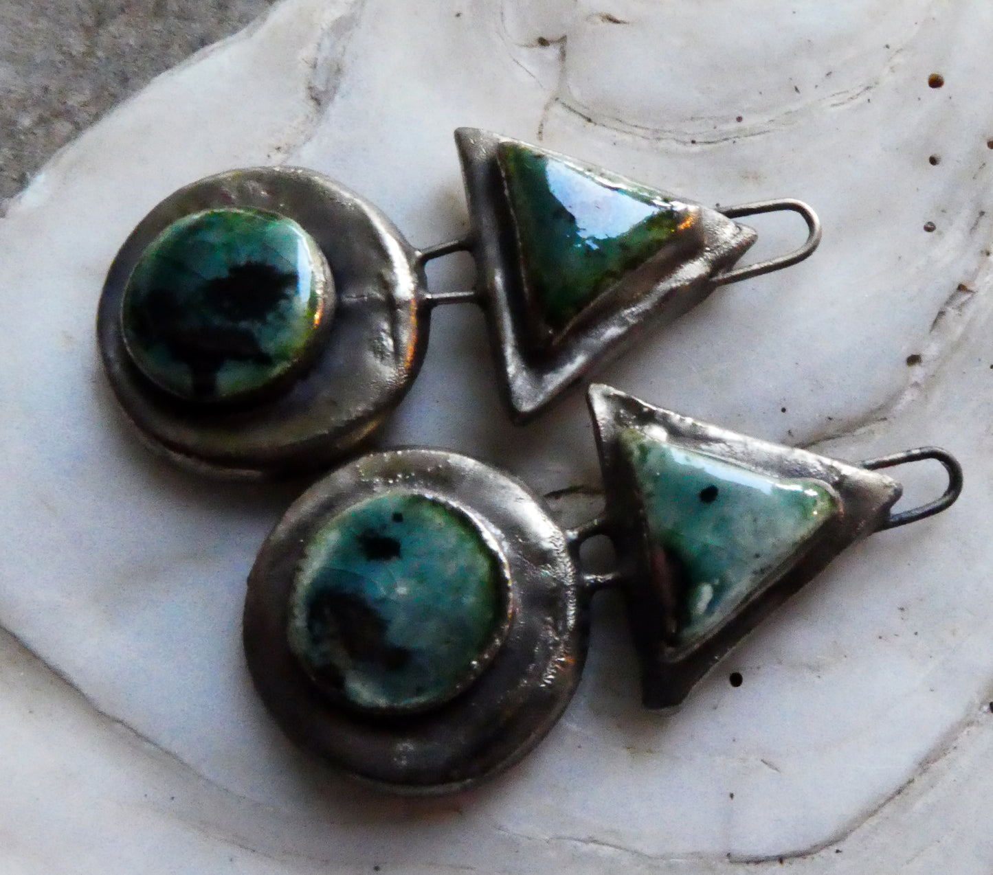 Ceramic Moulded Mixed Shape Charms -Ocean Mist