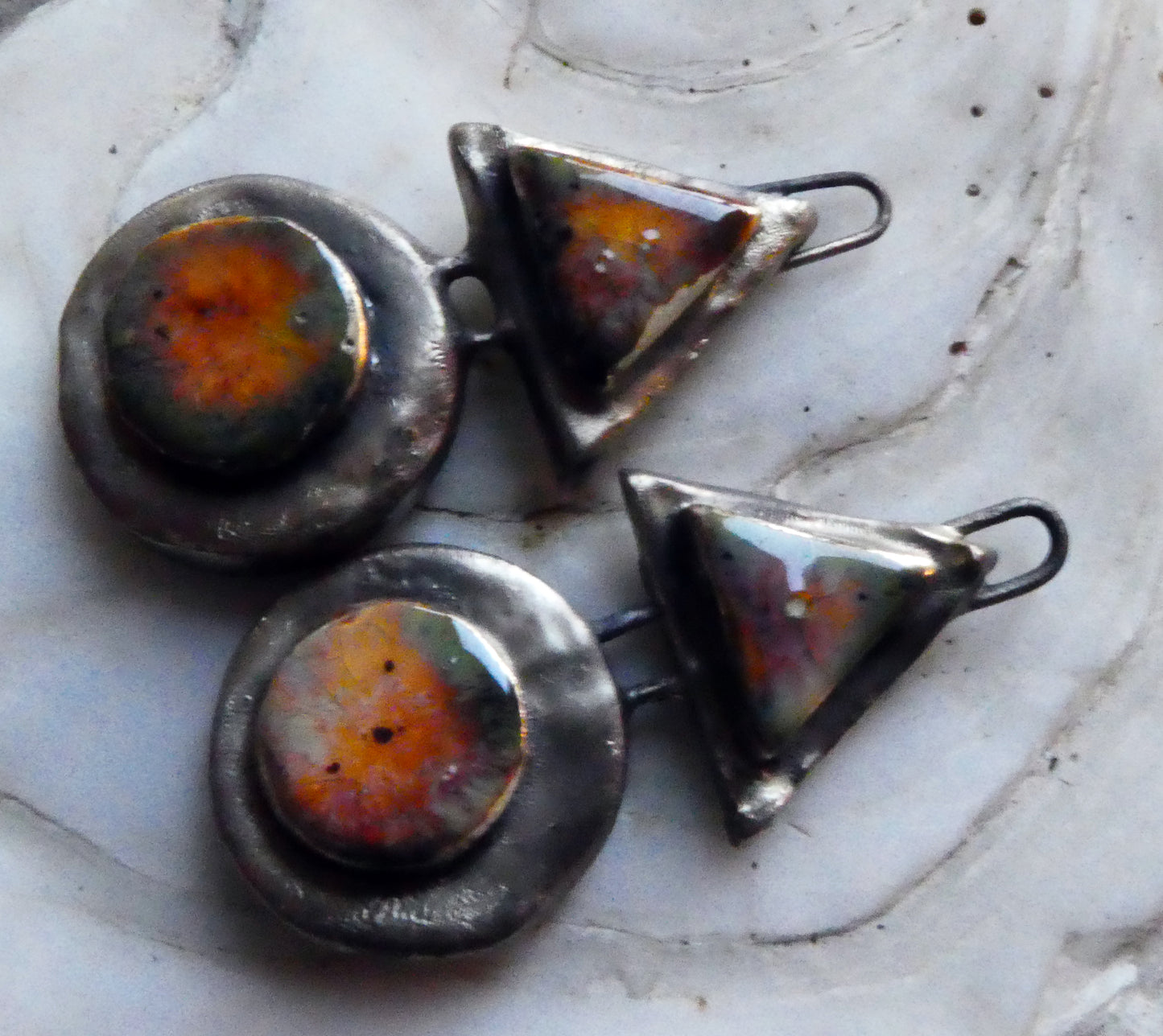 Ceramic Moulded Mixed Shape Charms - Amber Ash