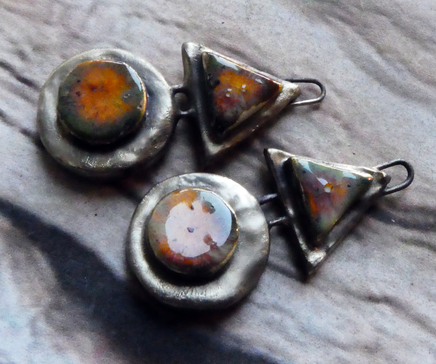 Ceramic Moulded Mixed Shape Charms - Amber Ash