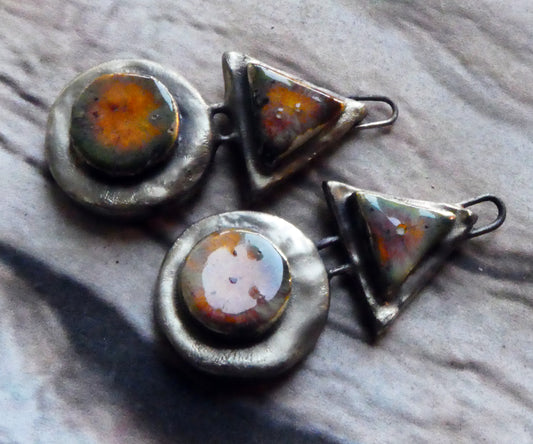 Ceramic Moulded Mixed Shape Charms - Amber Ash