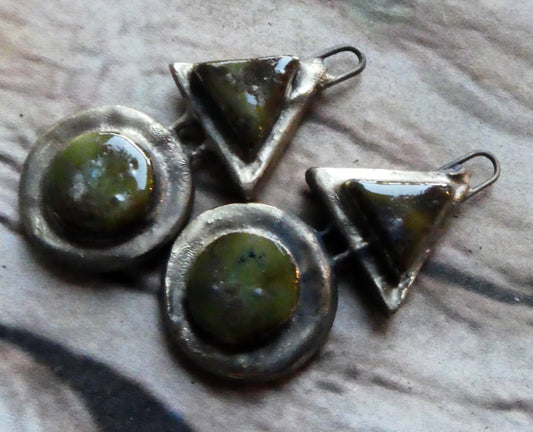 Ceramic Moulded Mixed Shape Charms - Pagoda