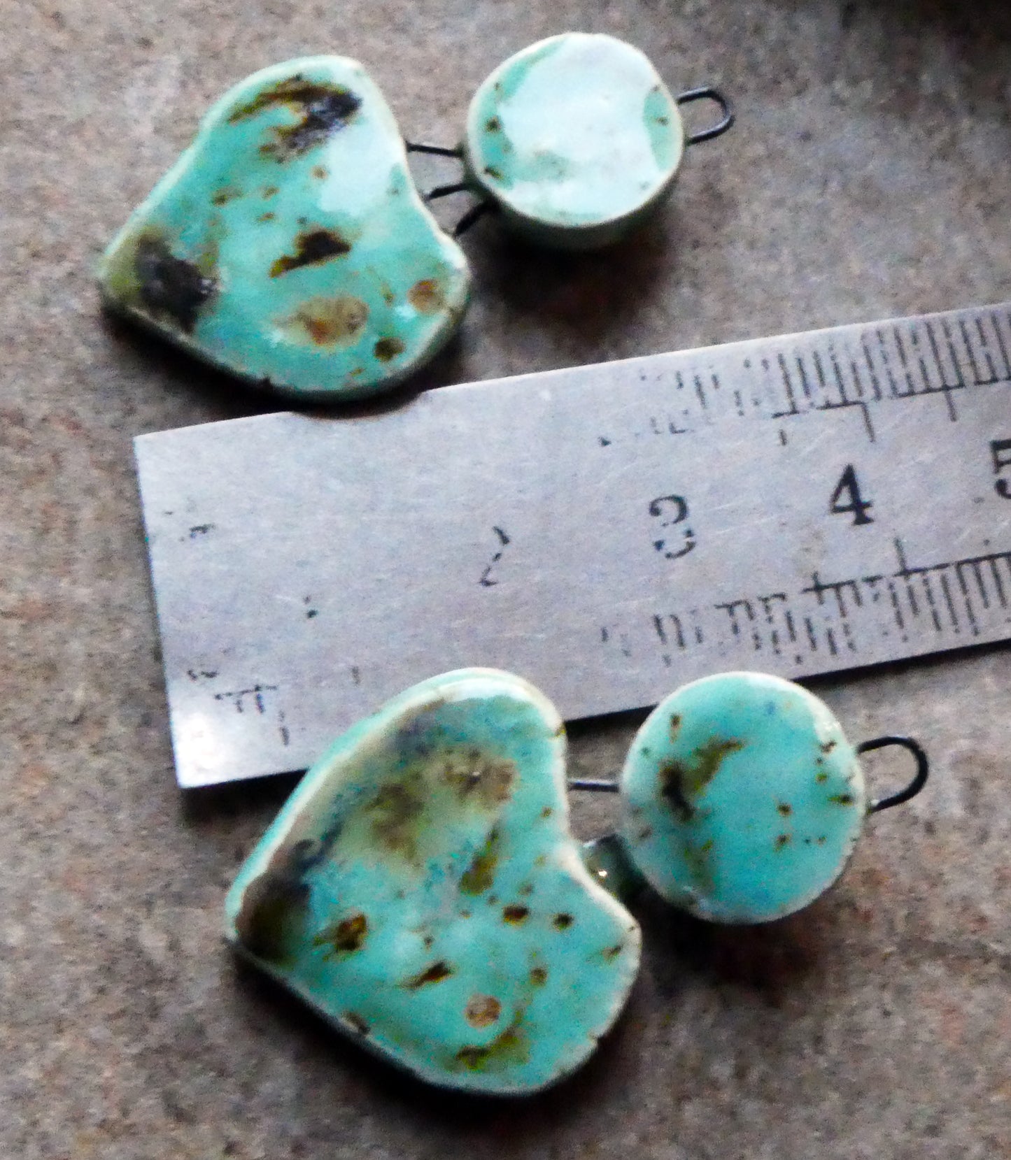 Ceramic Disc and Lotus Charms - Blue Guppy