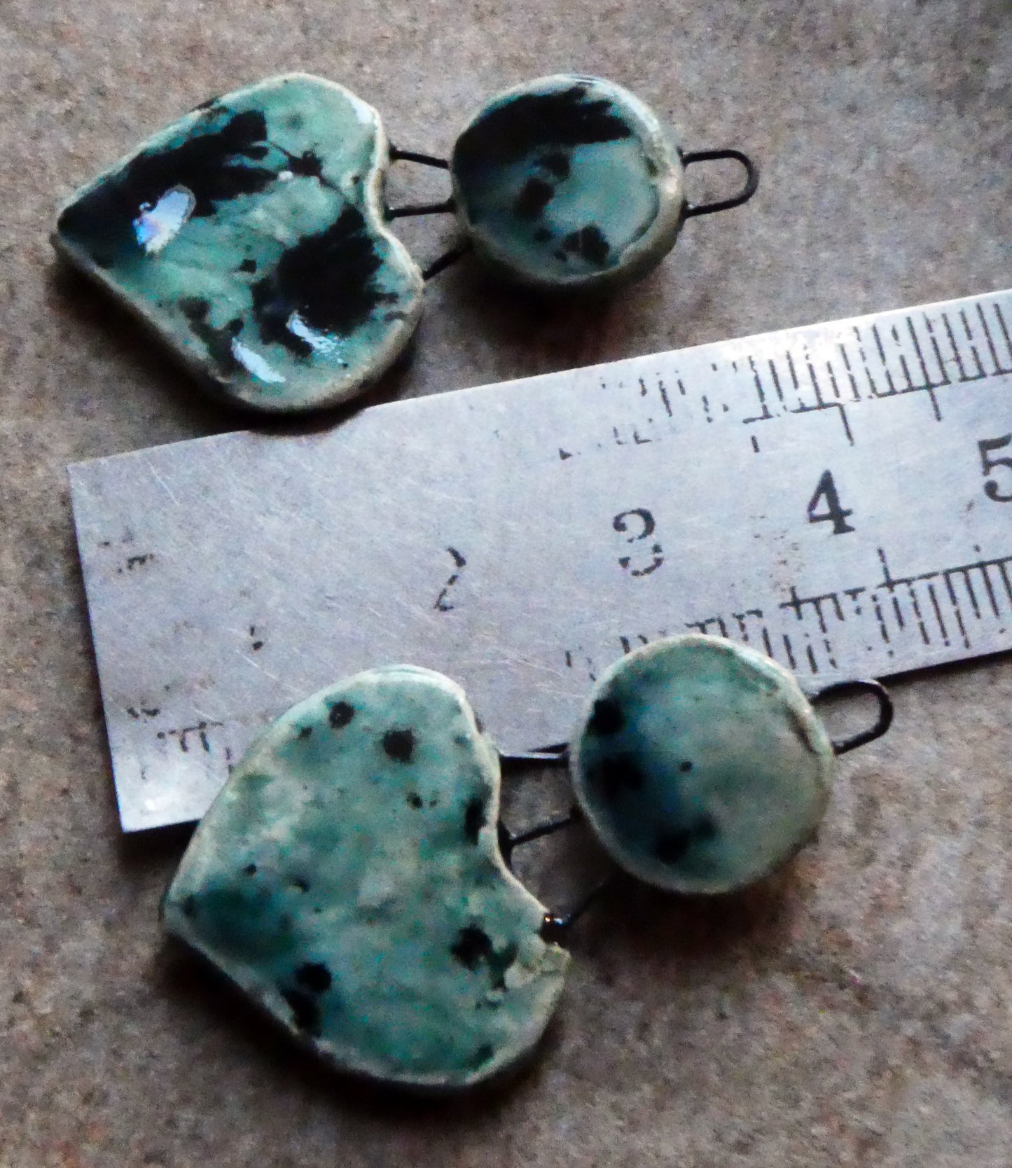 Ceramic Disc and Lotus Charms - Ocean Mist