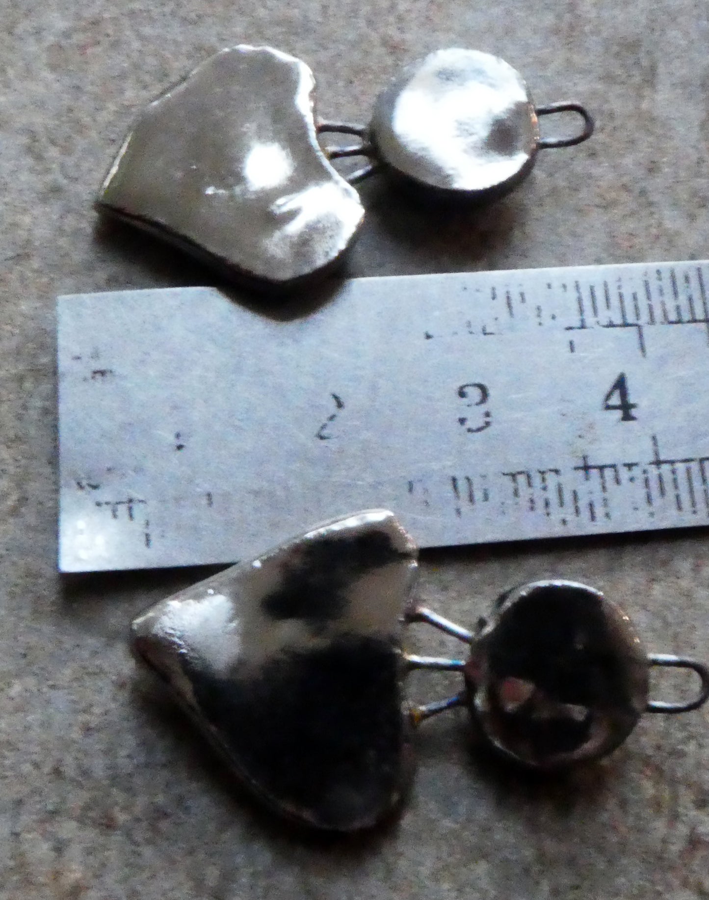 Ceramic Disc and Lotus Charms - Platinum and Gold