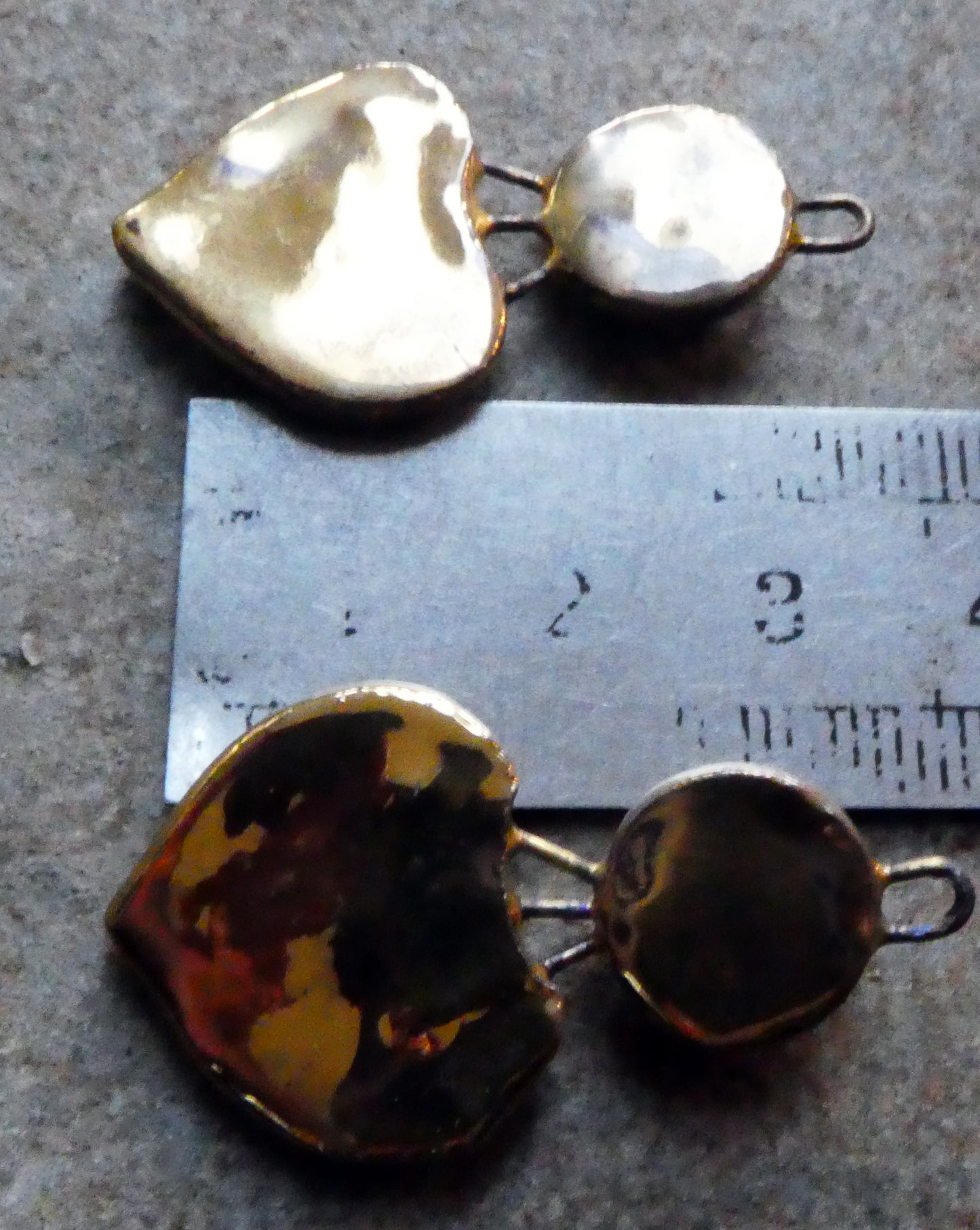 Ceramic Disc and Lotus Charms - Gold and Platinum