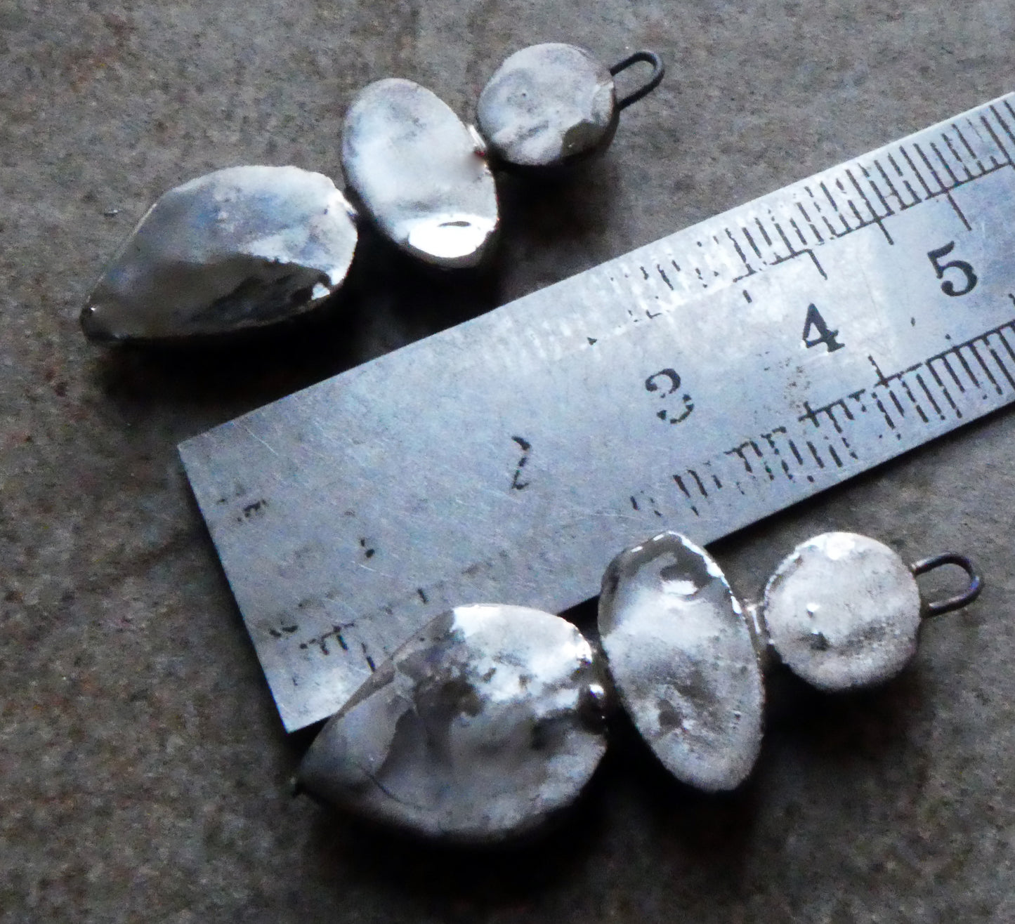 Ceramic Moulded Mixed Shape Stack Charms - Soft Blue and Platinum