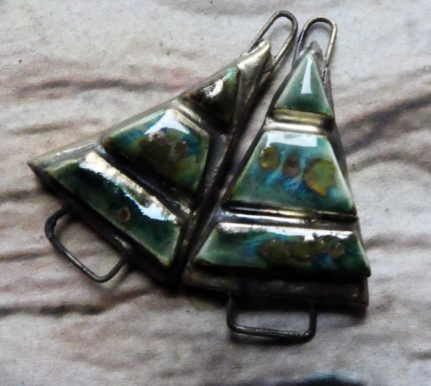 Ceramic Moulded Tree Connectors -Mystic Jade