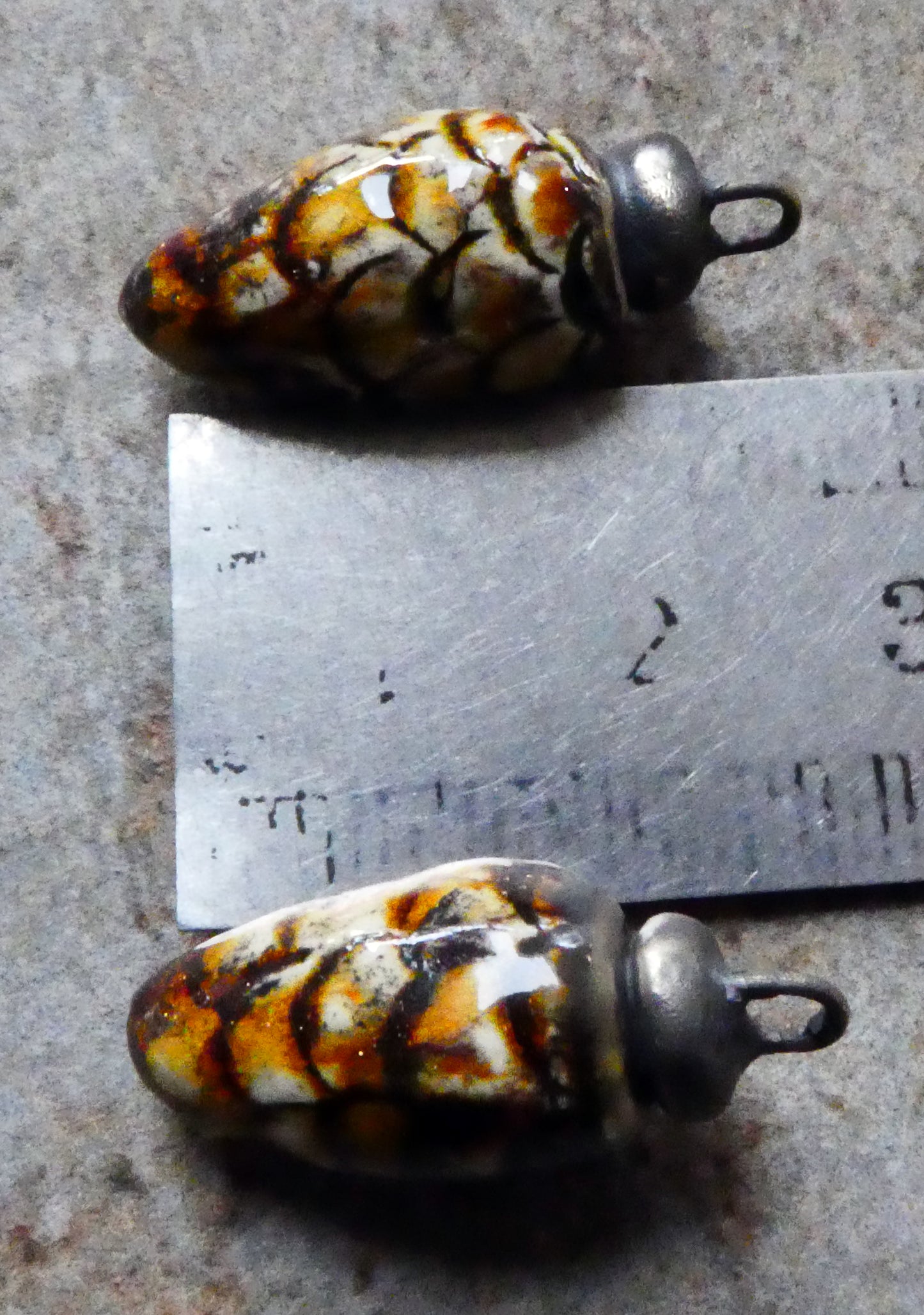 Ceramic Pine Cone Charms