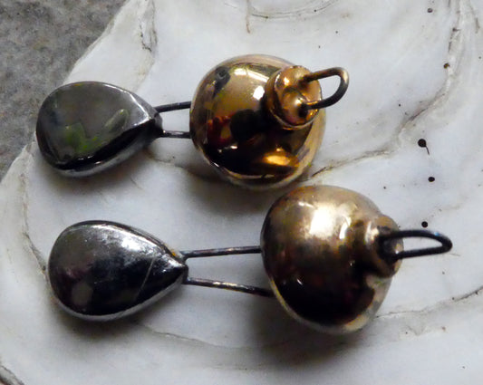 Ceramic Cap and Dangle Dangles -Gold and Platinum