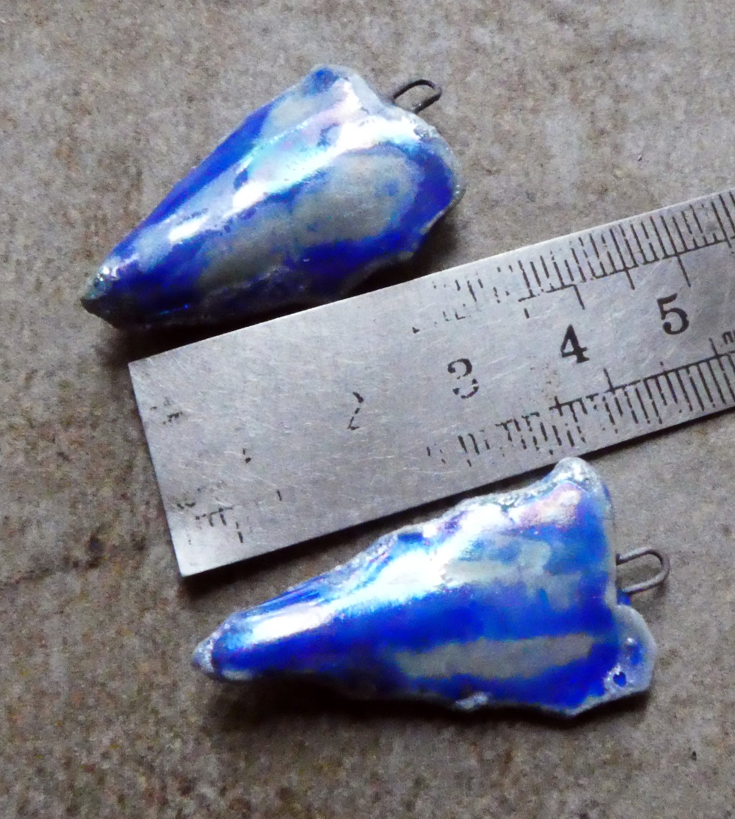 Ceramic Lustrous High Fired Snowy Leaf Charms - Soft Blue