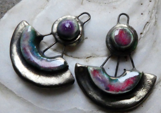 Ceramic Moulded Disc and Scoop Charms - Berry Tart