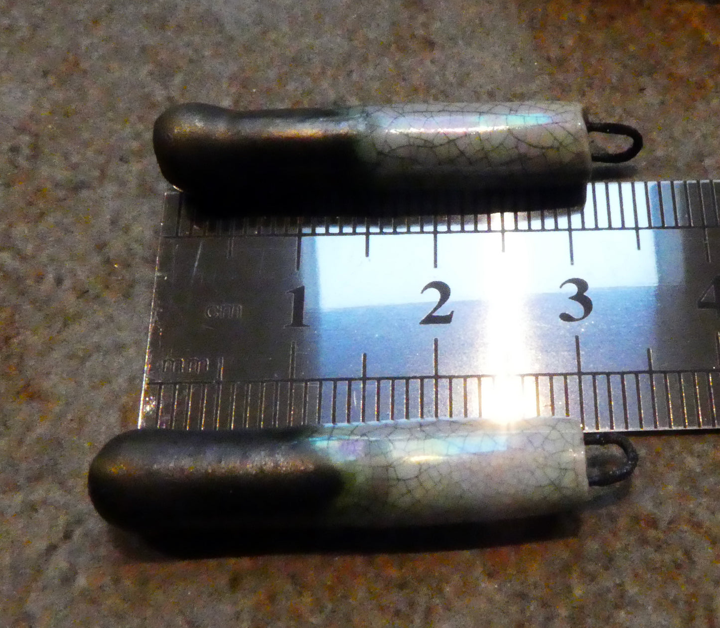 Porcelain Lustrous Sticks Earring Charms -Crackle and Mother of Pearl Lustre