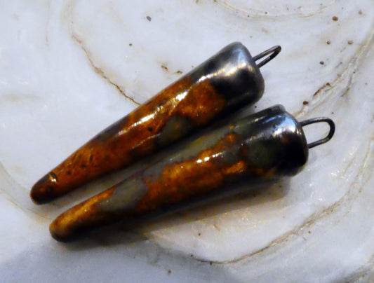 Ceramic Spikes Earring Charms -  Bark