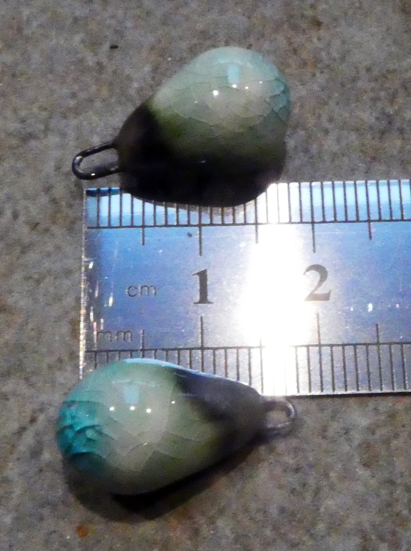 Ceramic Drops Earring Charms - Aquamarine Crackle