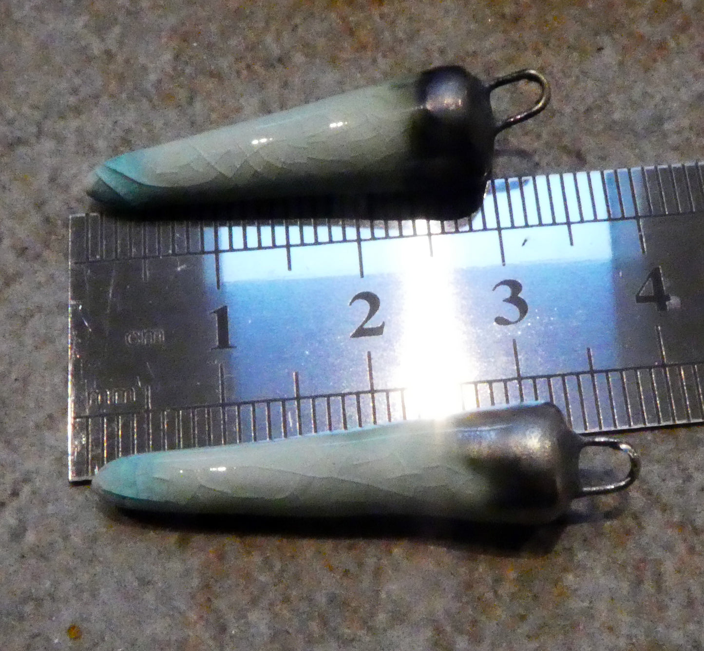 Ceramic Spikes Earring Charms -  Aquamarine Crackle