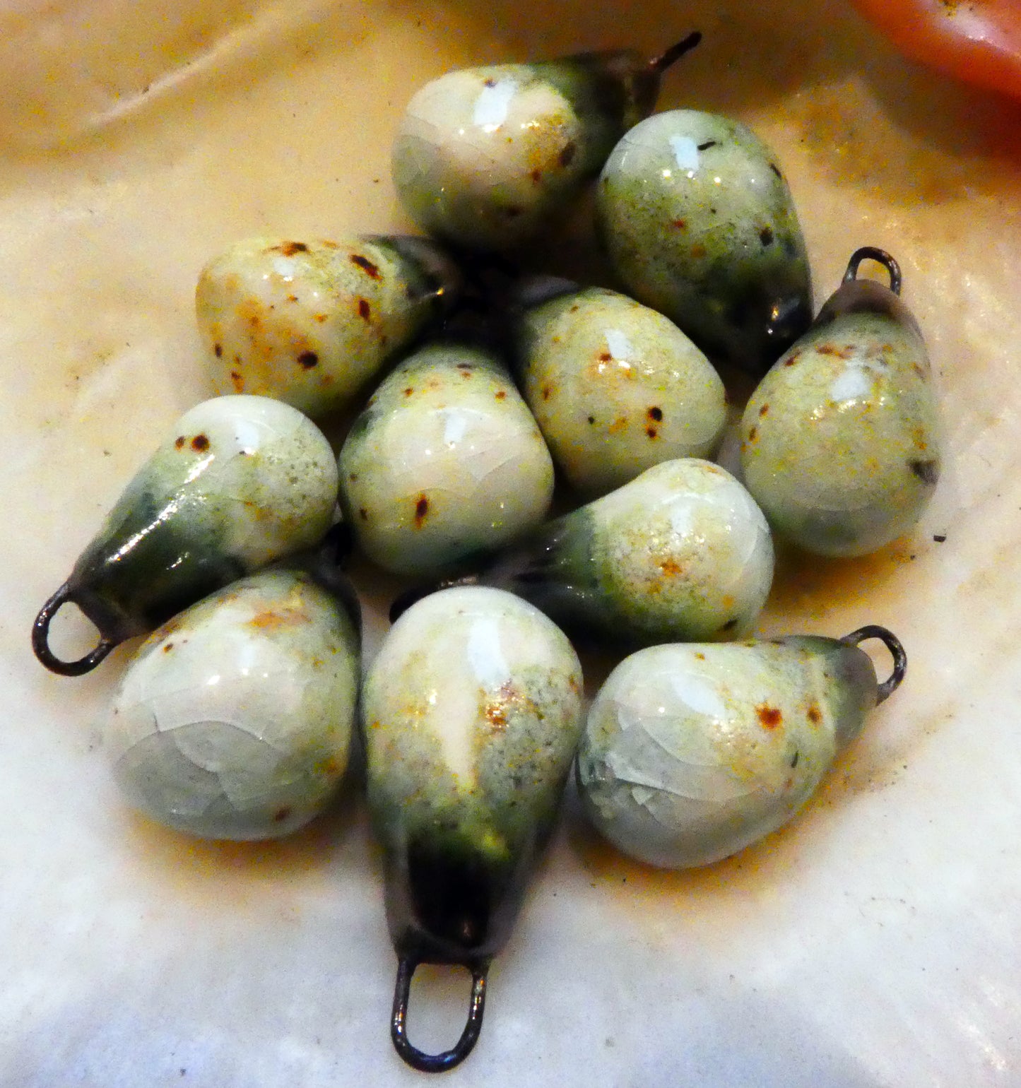 Ceramic Drops Earring Charms - Pebble