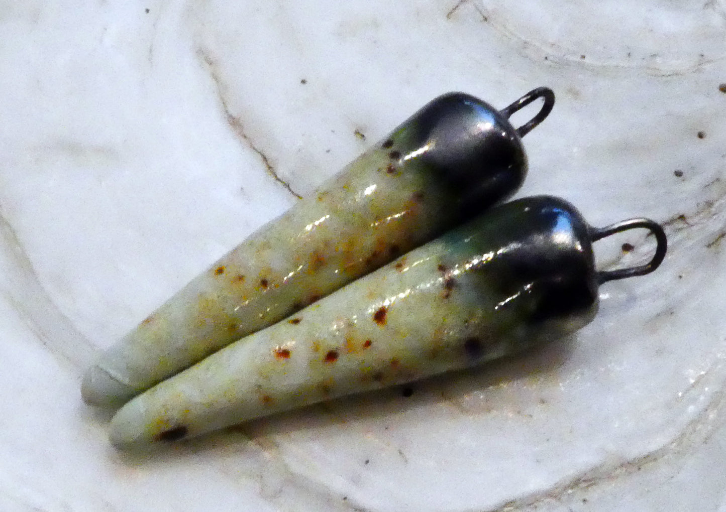 Ceramic Spikes Earring Charms -  Pebble