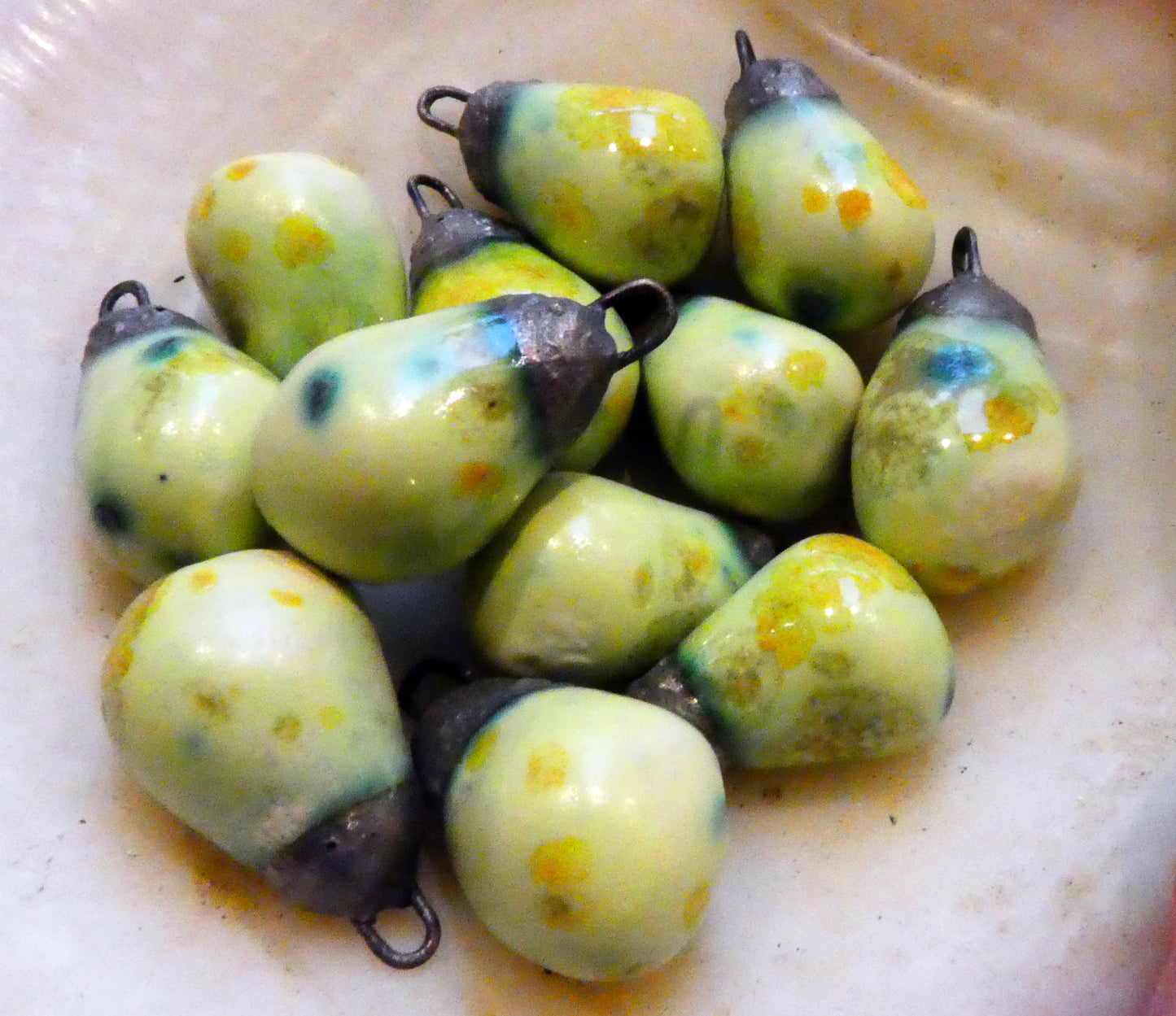 Ceramic Drops Earring Charms -  Haystack