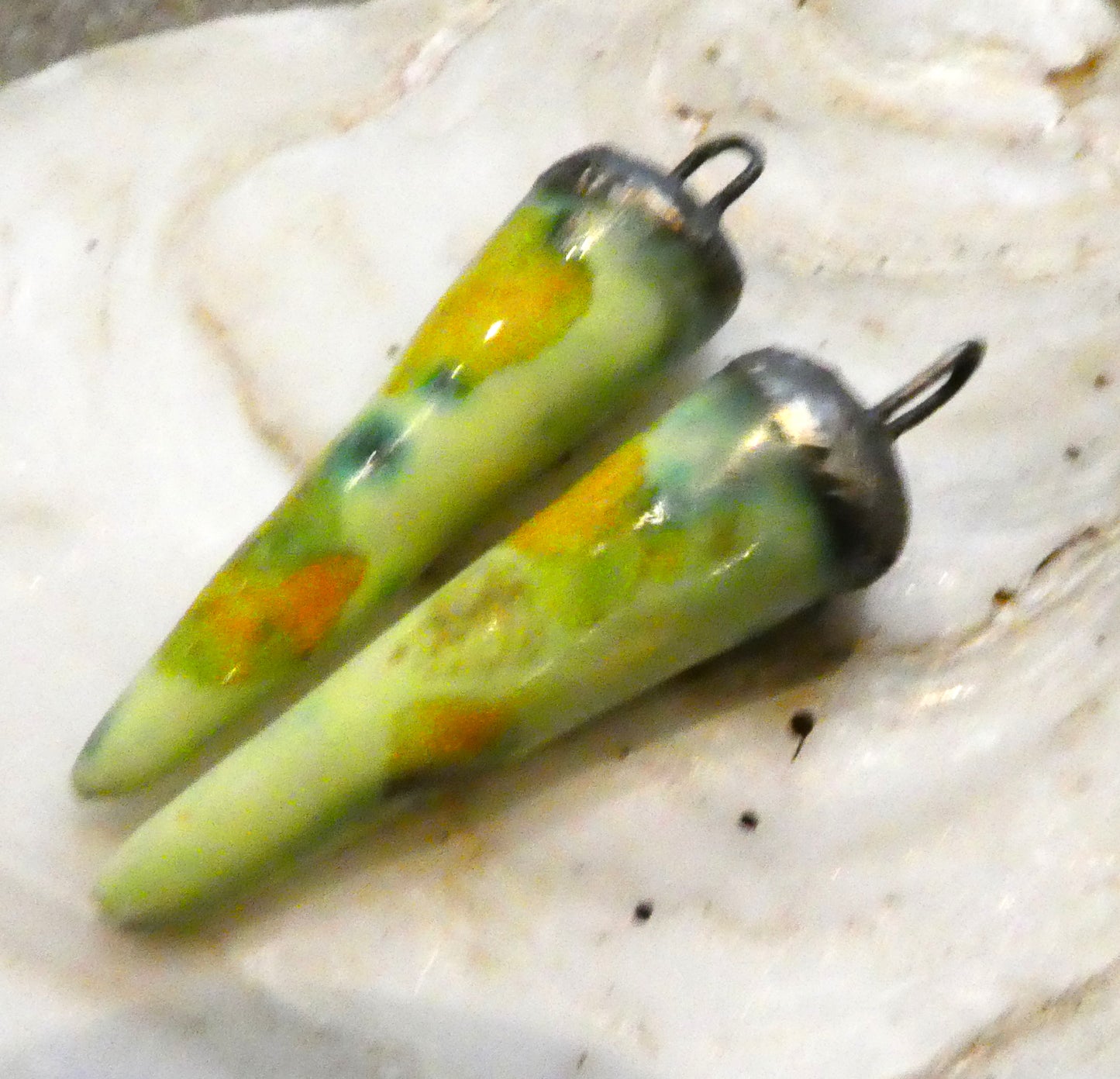 Ceramic Spikes Earring Charms -  Haystack