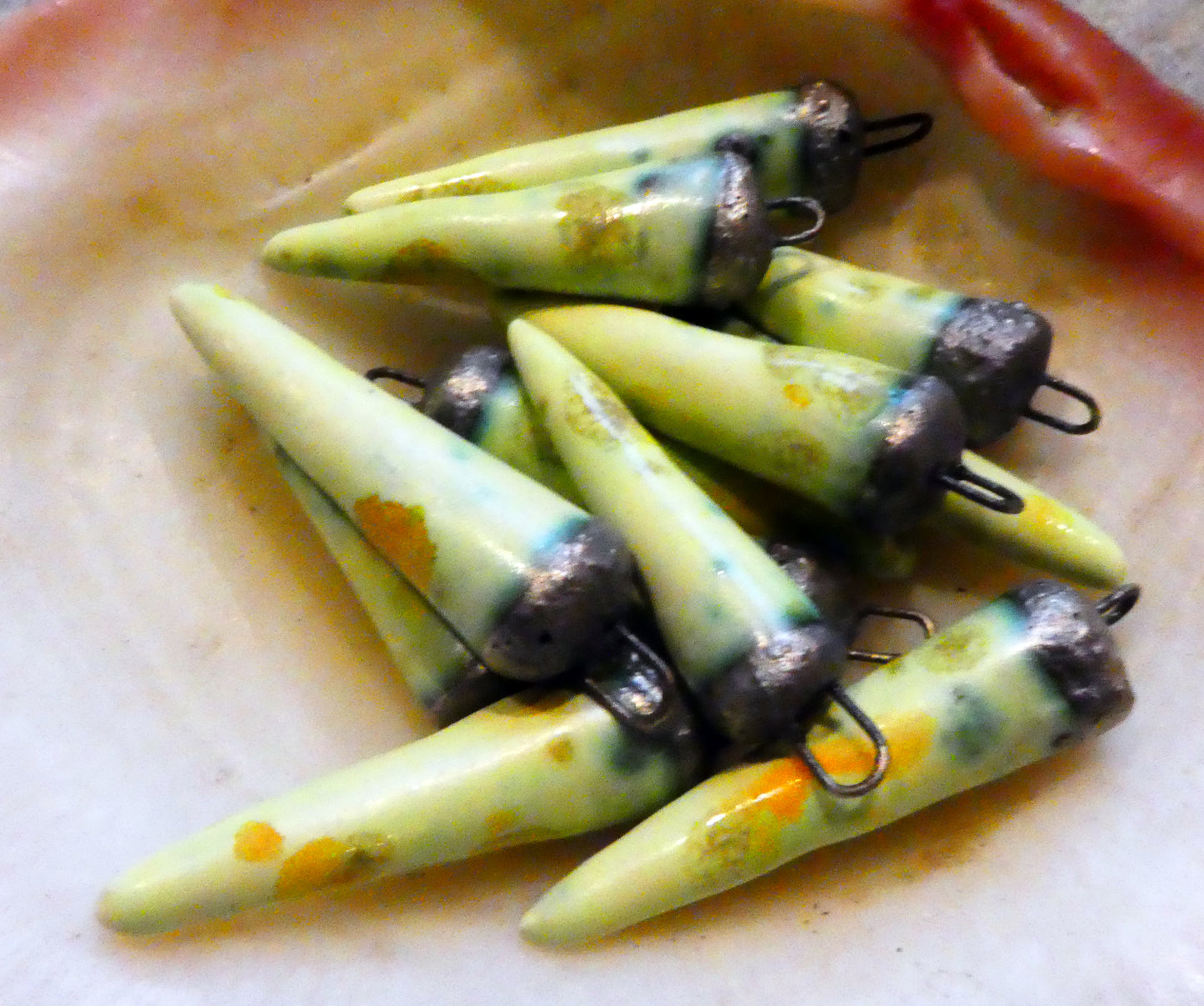 Ceramic Spikes Earring Charms -  Haystack