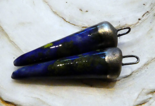 Ceramic Spikes Earring Charms -  Starry Night