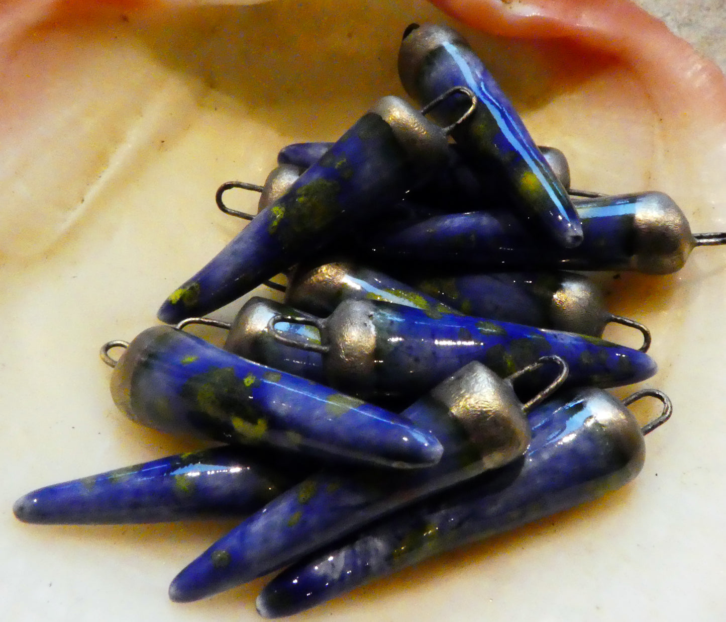 Ceramic Spikes Earring Charms -  Starry Night