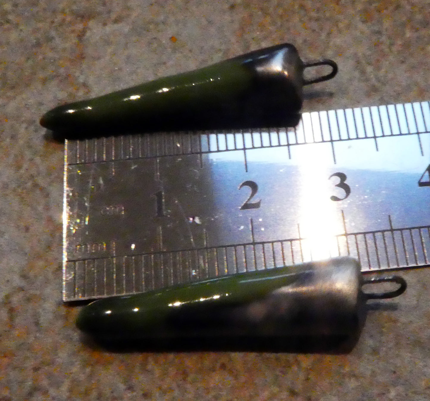 Ceramic Spikes Earring Charms -  Peacock Green