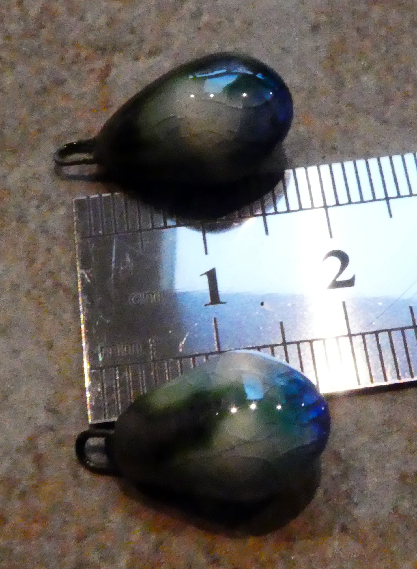 Ceramic Drops Earring Charms -  Moonscape Crackle