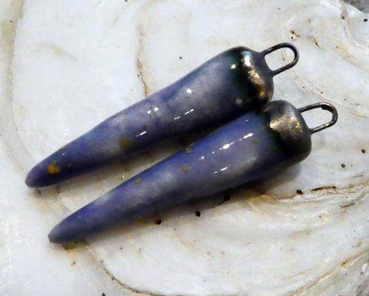 Ceramic Spikes Earring Charms -  Peritwinkle