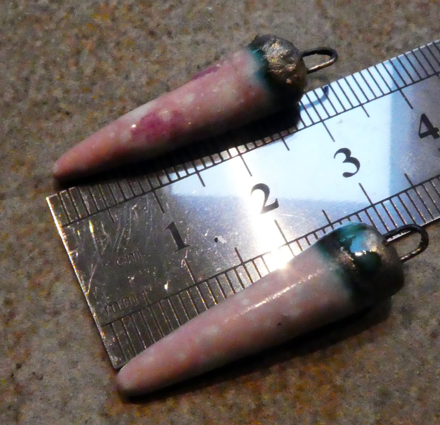 Ceramic Spikes Earring Charms -  Pink Plum