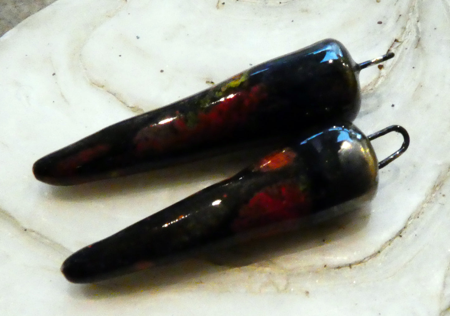 Ceramic Spikes Earring Charms -  Masquerade