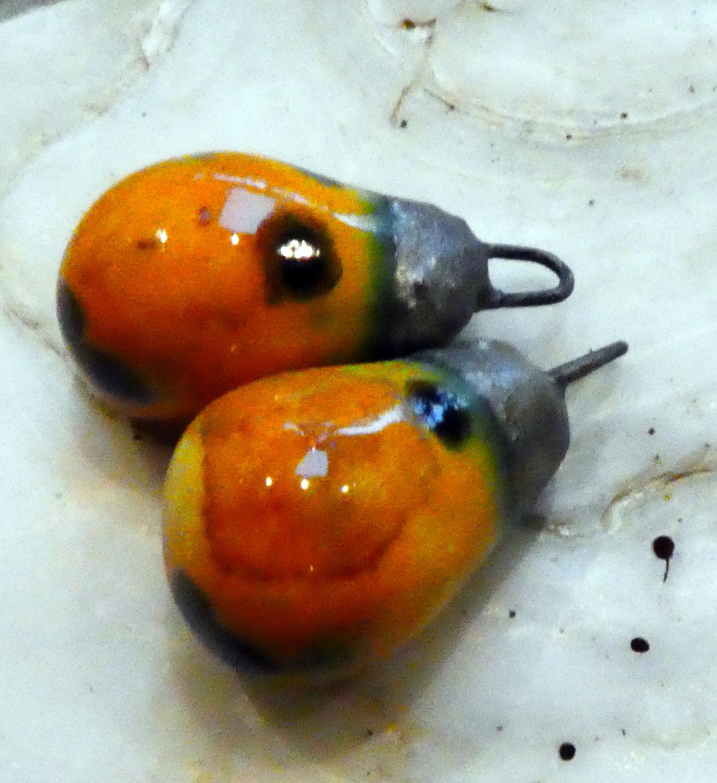 Ceramic Drops Earring Charms -  Papaya