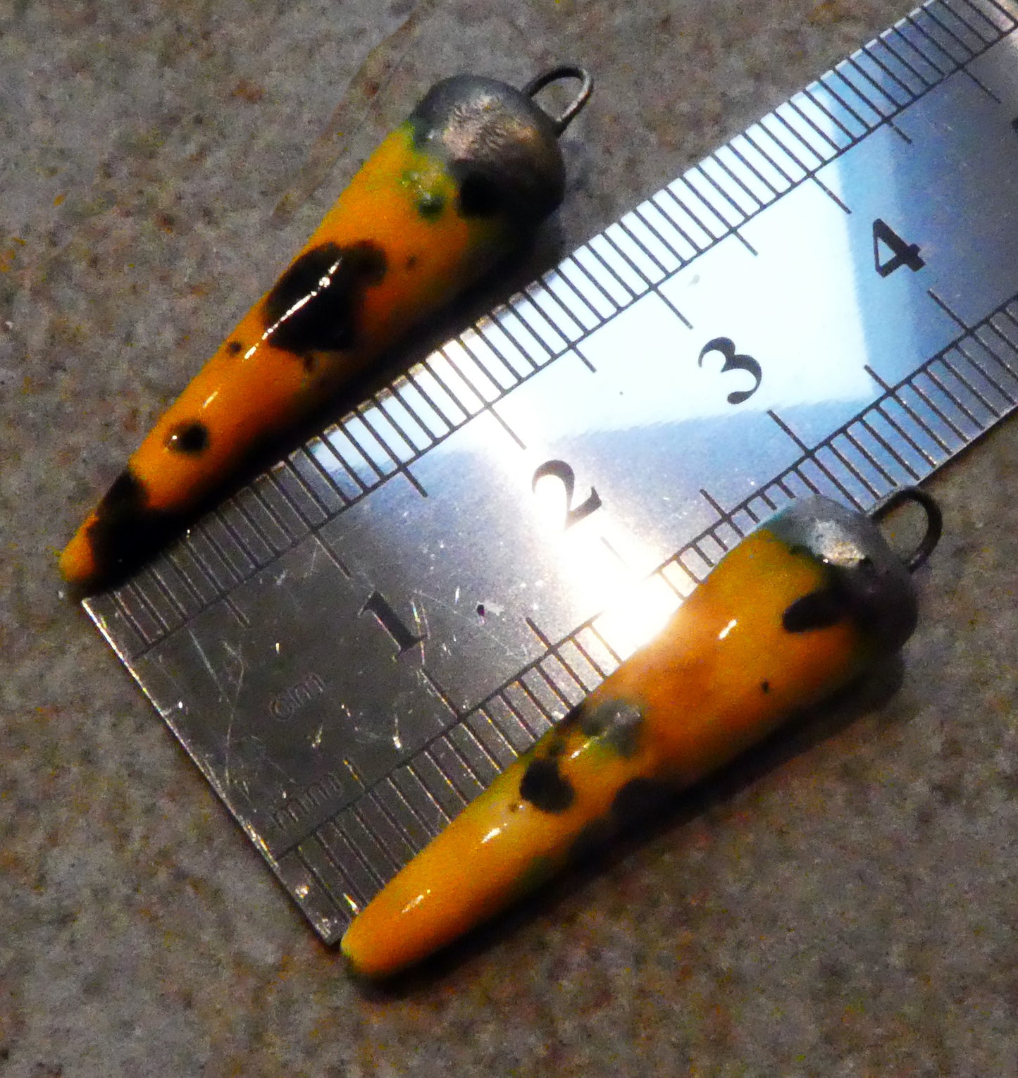 Ceramic Spikes Earring Charms -  Papaya