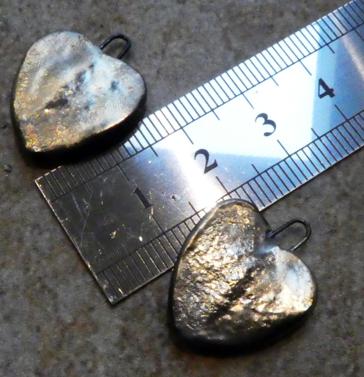 Ceramic Leaf Hearts - Dark Jade