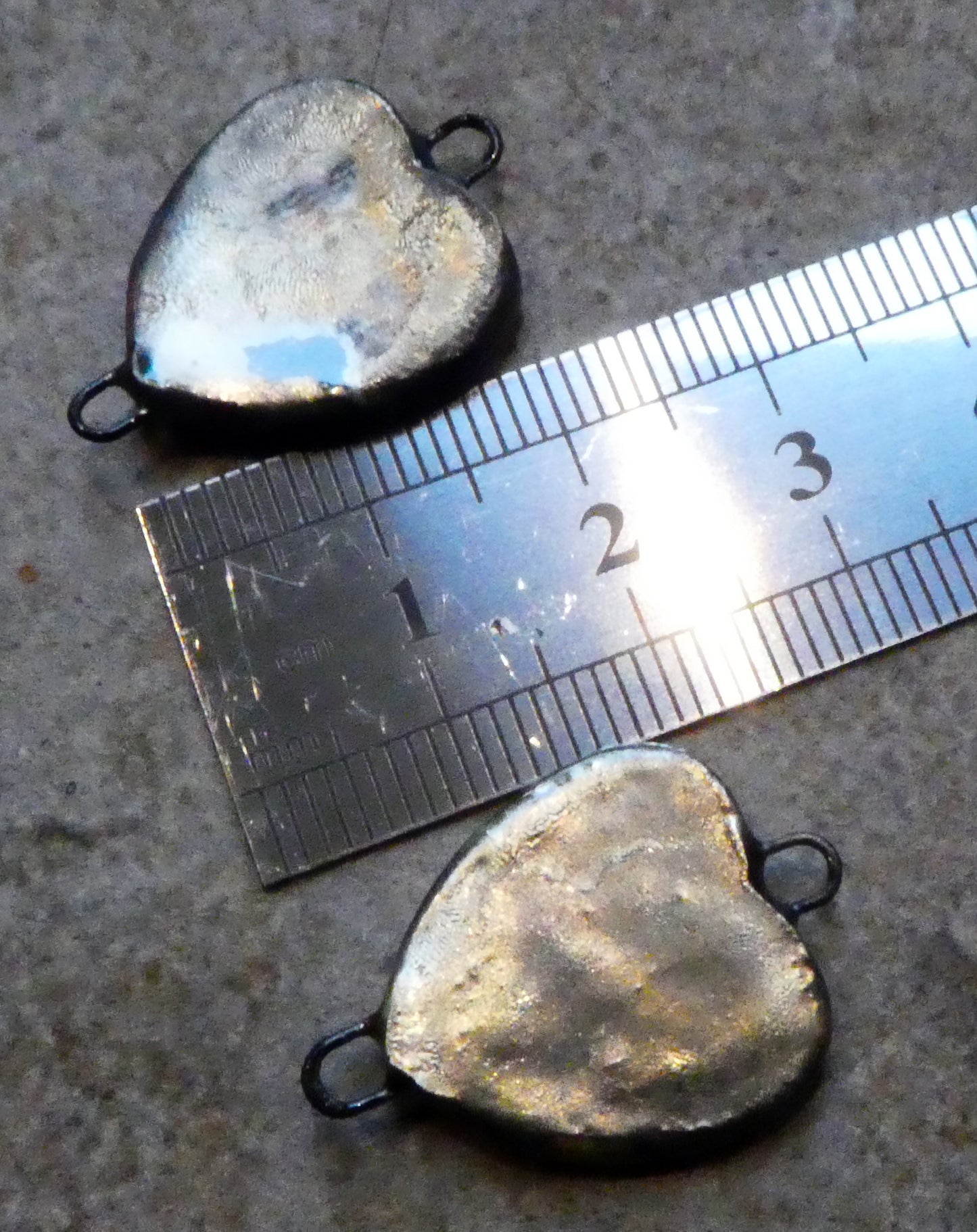 Ceramic Rainbow Heart Earring Connectors