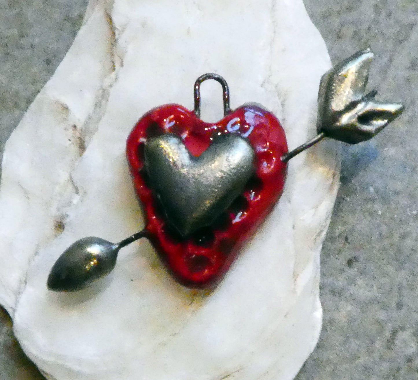 Ceramic Cupid Heart Mini Pendants