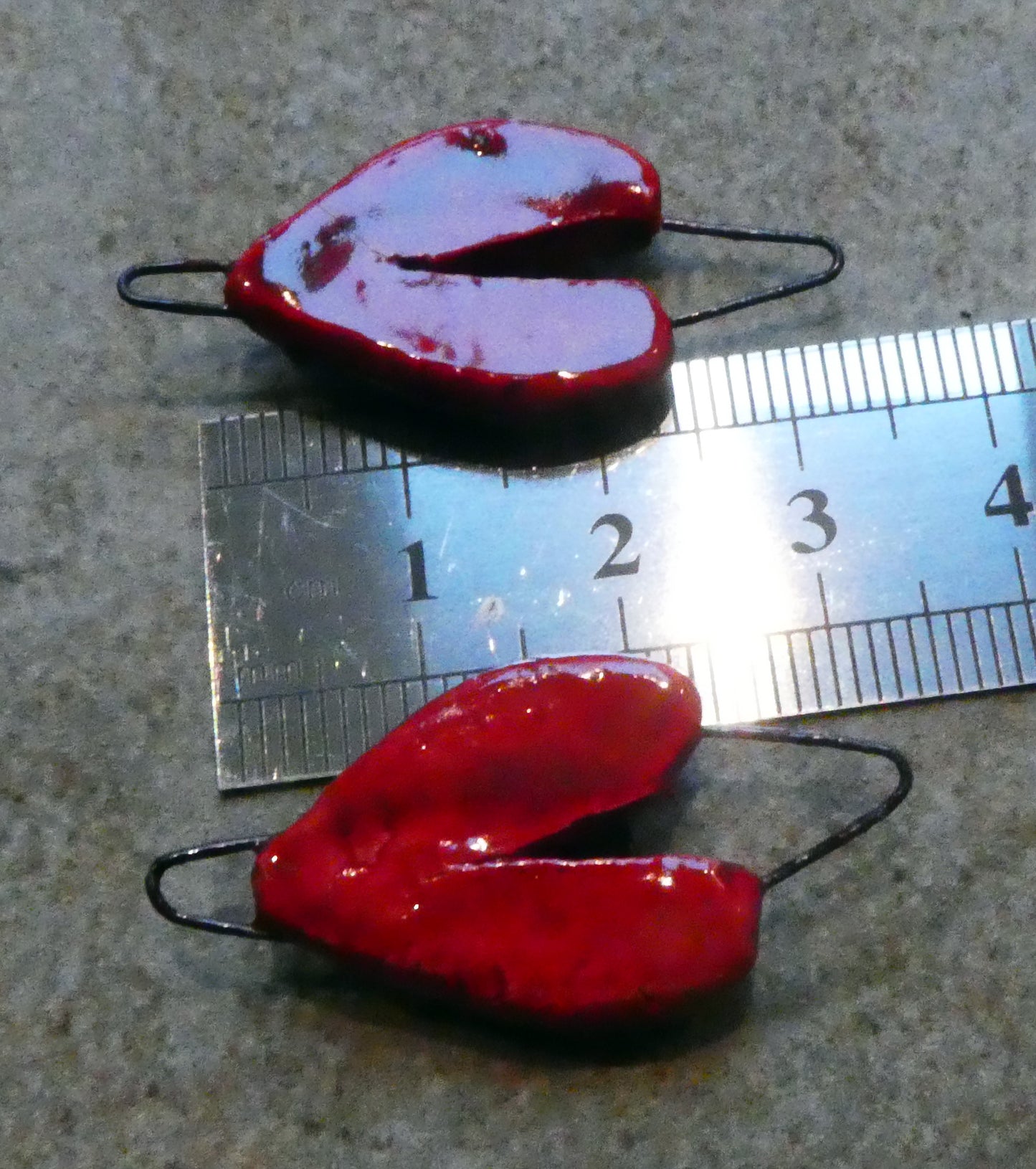 Ceramic Stapled Heart Earring Connectors