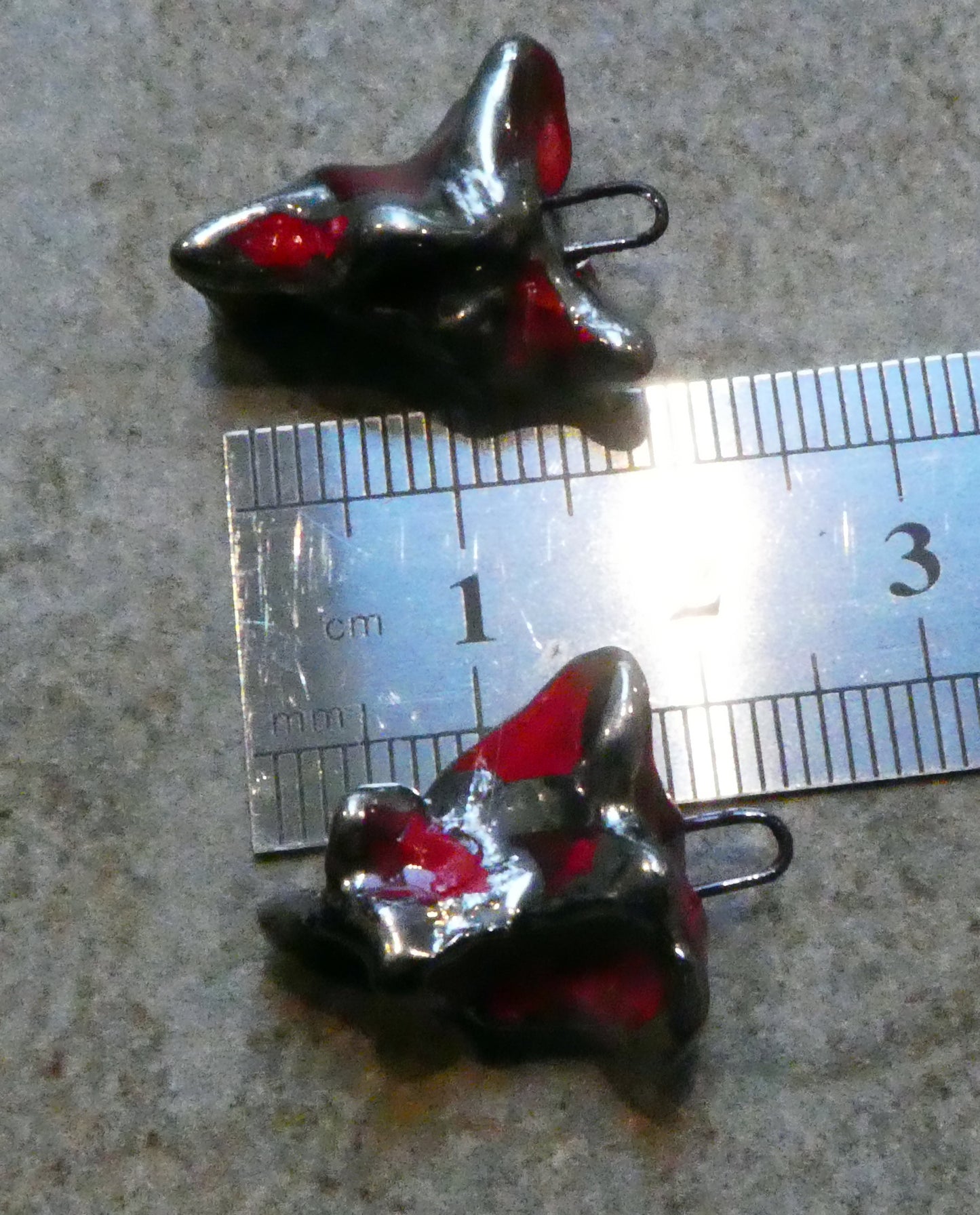 Ceramic Pinched Heart Earring Charms