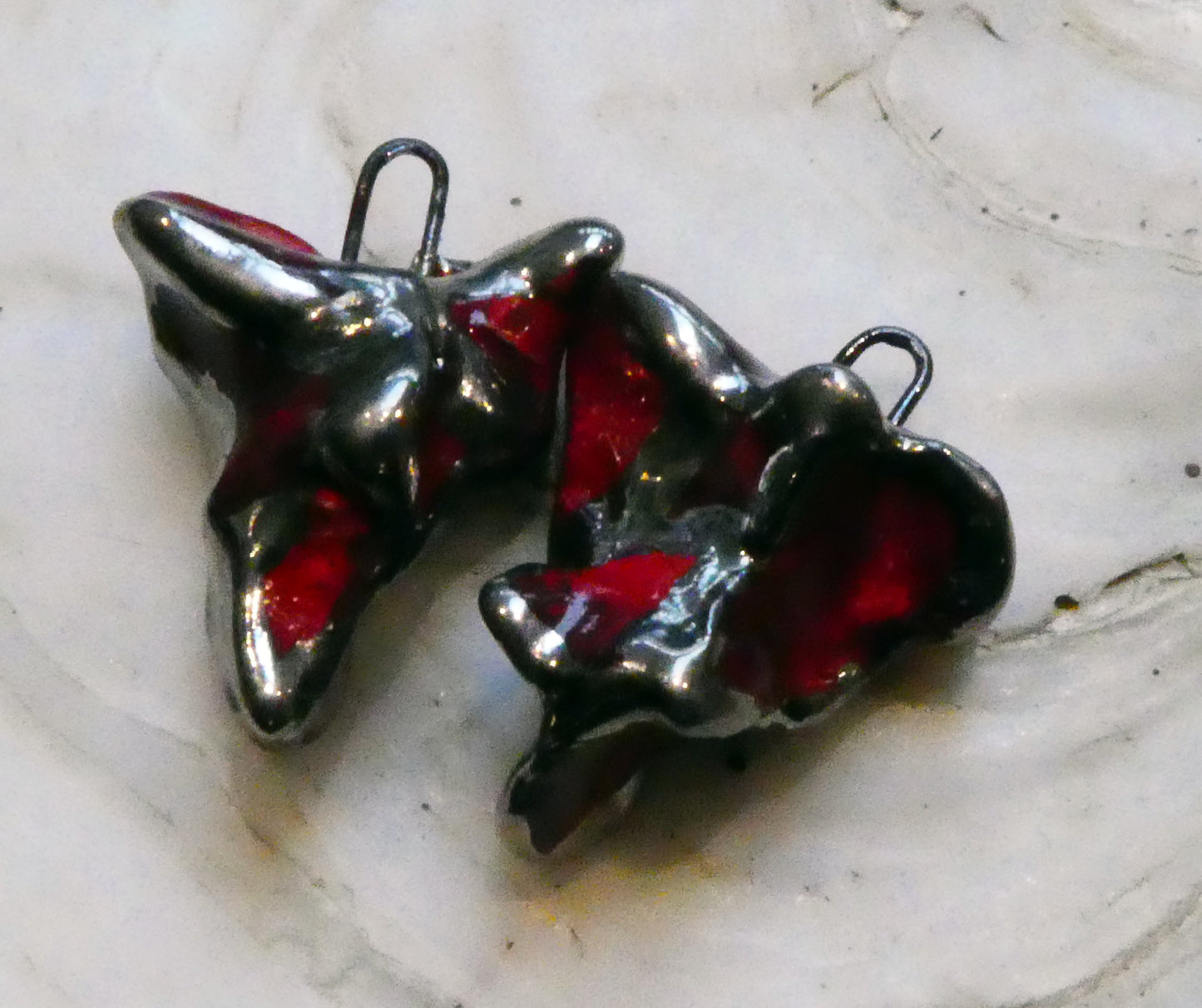 Ceramic Pinched Heart Earring Charms