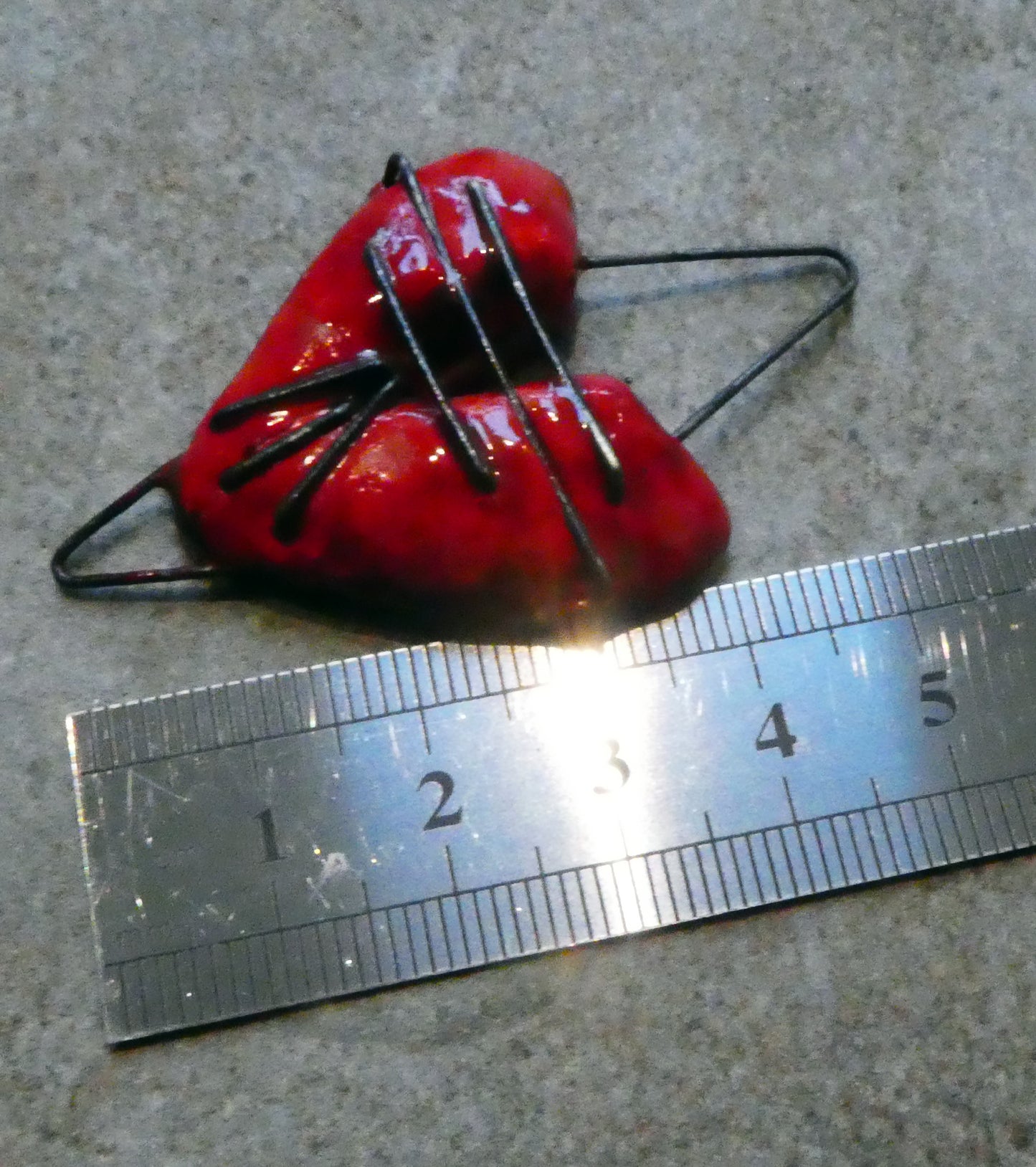 Ceramic Stapled Heart Connector Pendant