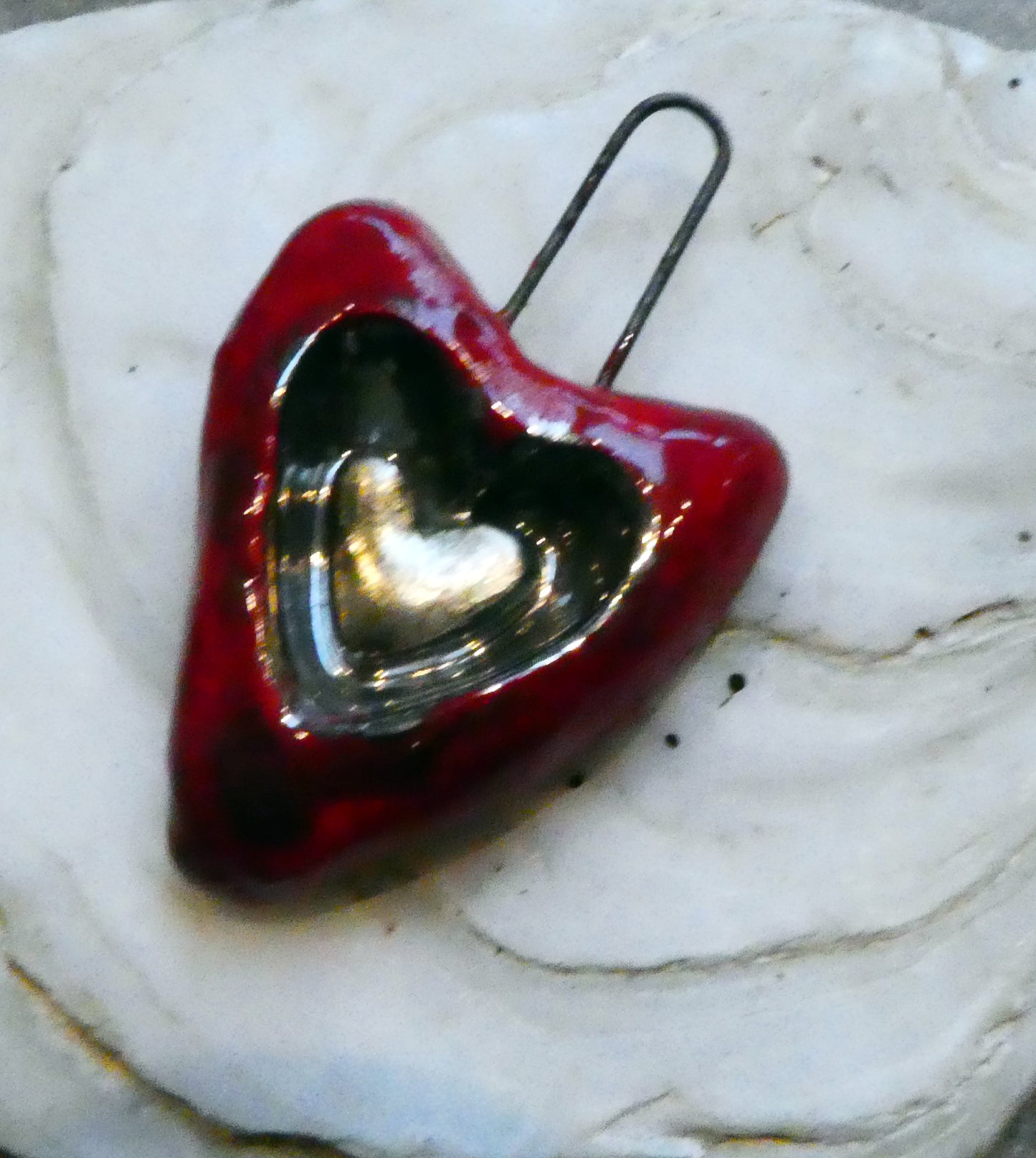 Ceramic Hollow Heart Pendant