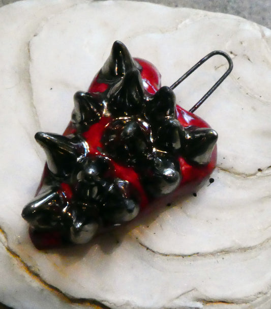 Ceramic Spiky Heart Pendant