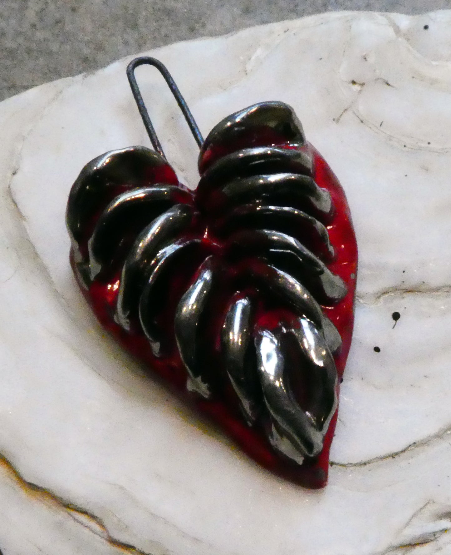 Ceramic Segmented Heart Pendant