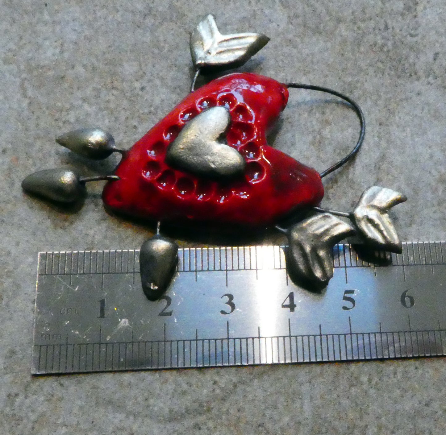 Ceramic Crazy Cupid Heart Pendant