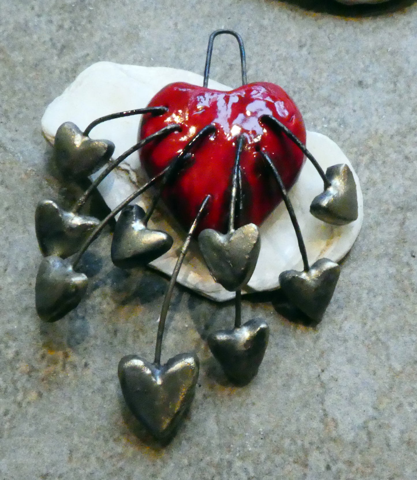 Ceramic Sprouting Heart Pendant