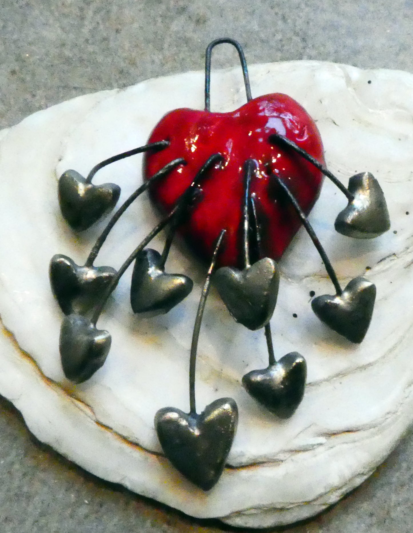 Ceramic Sprouting Heart Earring Charms