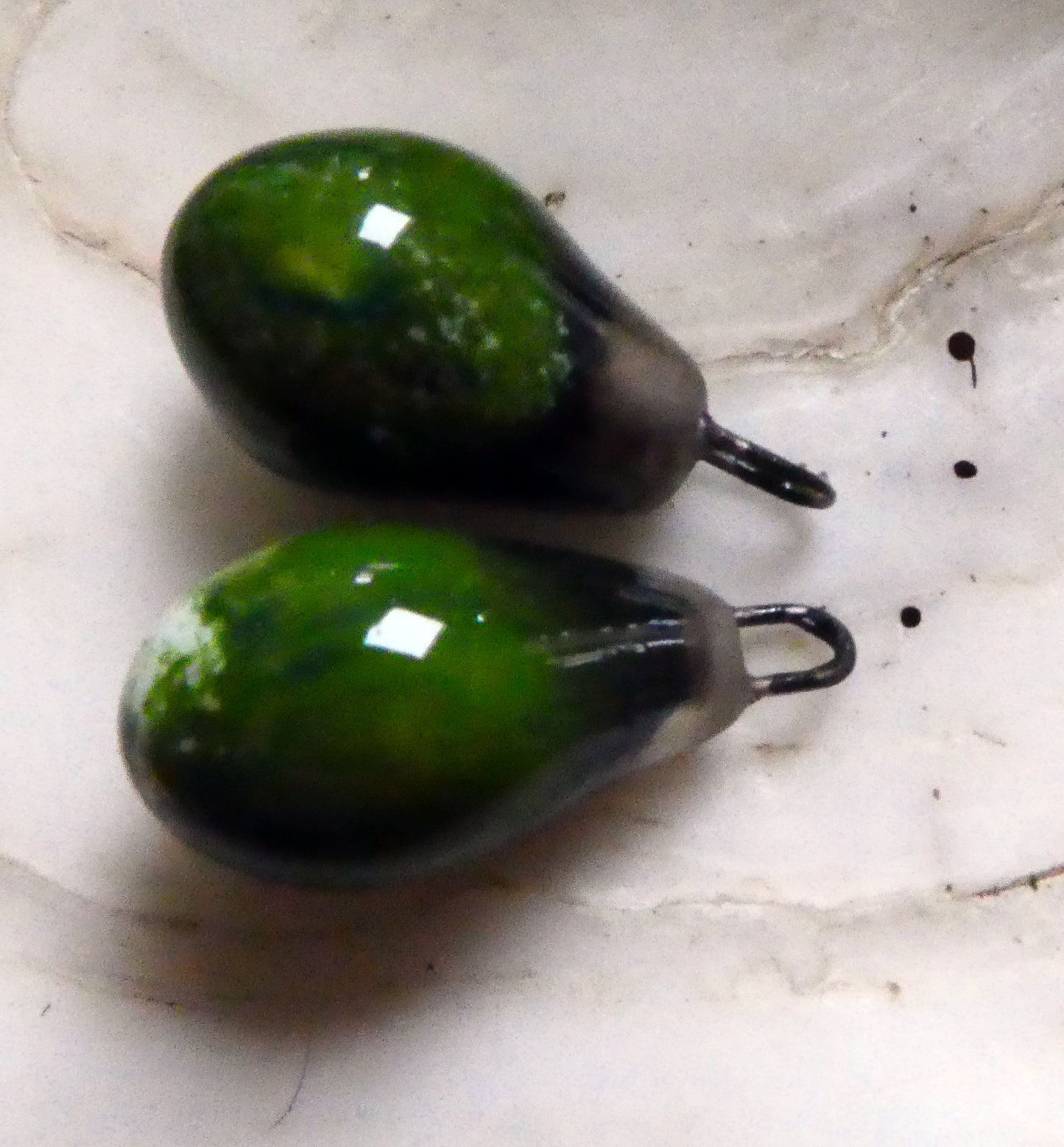 Ceramic Drops Earring Charms -Spotted Kiwi