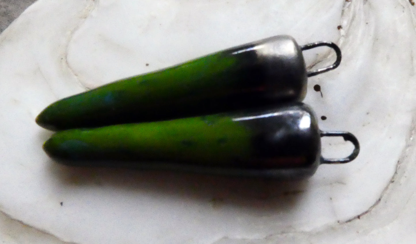 Ceramic Spikes Earring Charms - Spotted Kiwi