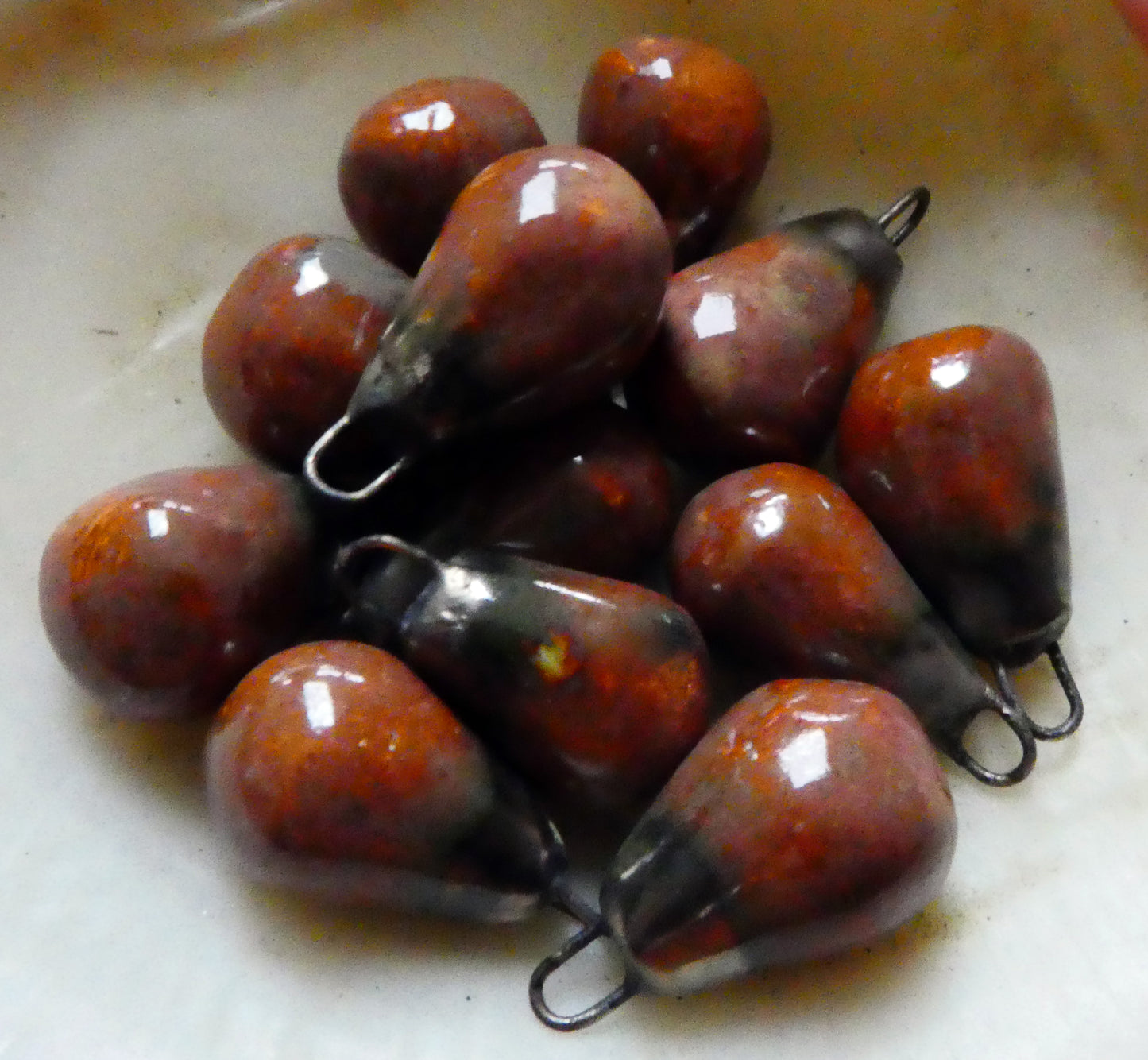 Ceramic Drops Earring Charms -Rose Granite